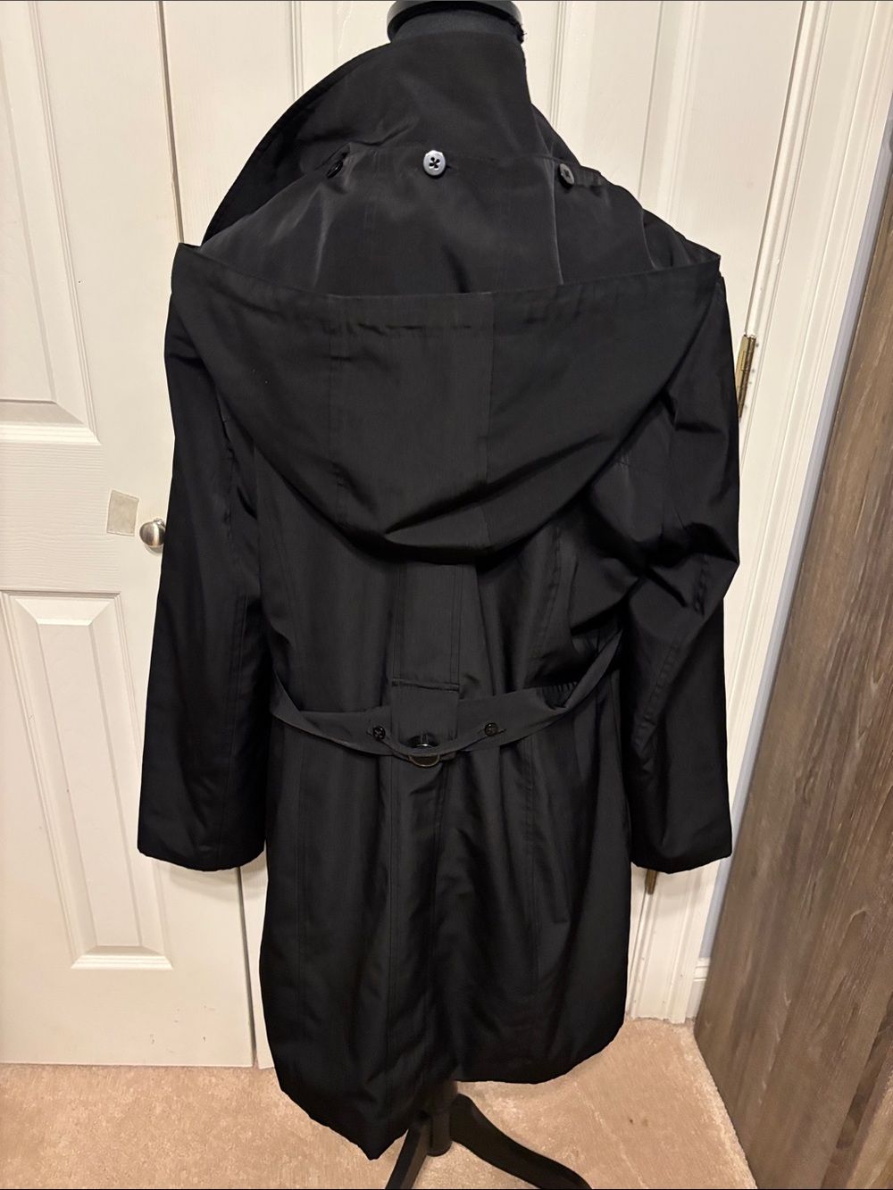 London Fog Single-Breasted Hooded Trench Coat - Picture 5 of 8